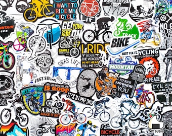 50 Stück Fahrrad Sticker Pack | Fahrrad | Geschenk für Ihn | Geschenk für sie | Radfahren | Biker | Tour de France | Biker | Kykologen | Sport Aufkleber