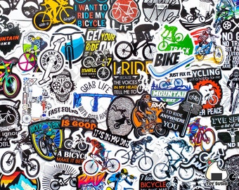 50 Stück Fahrrad Sticker Pack | Fahrrad | Geschenk für Ihn | Geschenk für sie | Radfahren | Biker | Tour de France | Biker | Kykologen | Sport Aufkleber