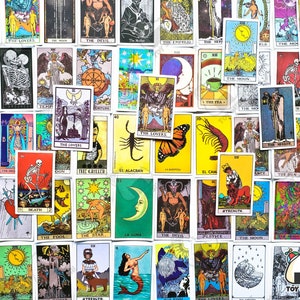 43 pezzi "Carte dei Tarocchi" Confezione di adesivi opachi / Mazzo di Tarocchi / Tarocchi dell'Amore / Carte Oracolo / Lettura dei Tarocchi / Lettura Psichica / Adesivi Zodiacali