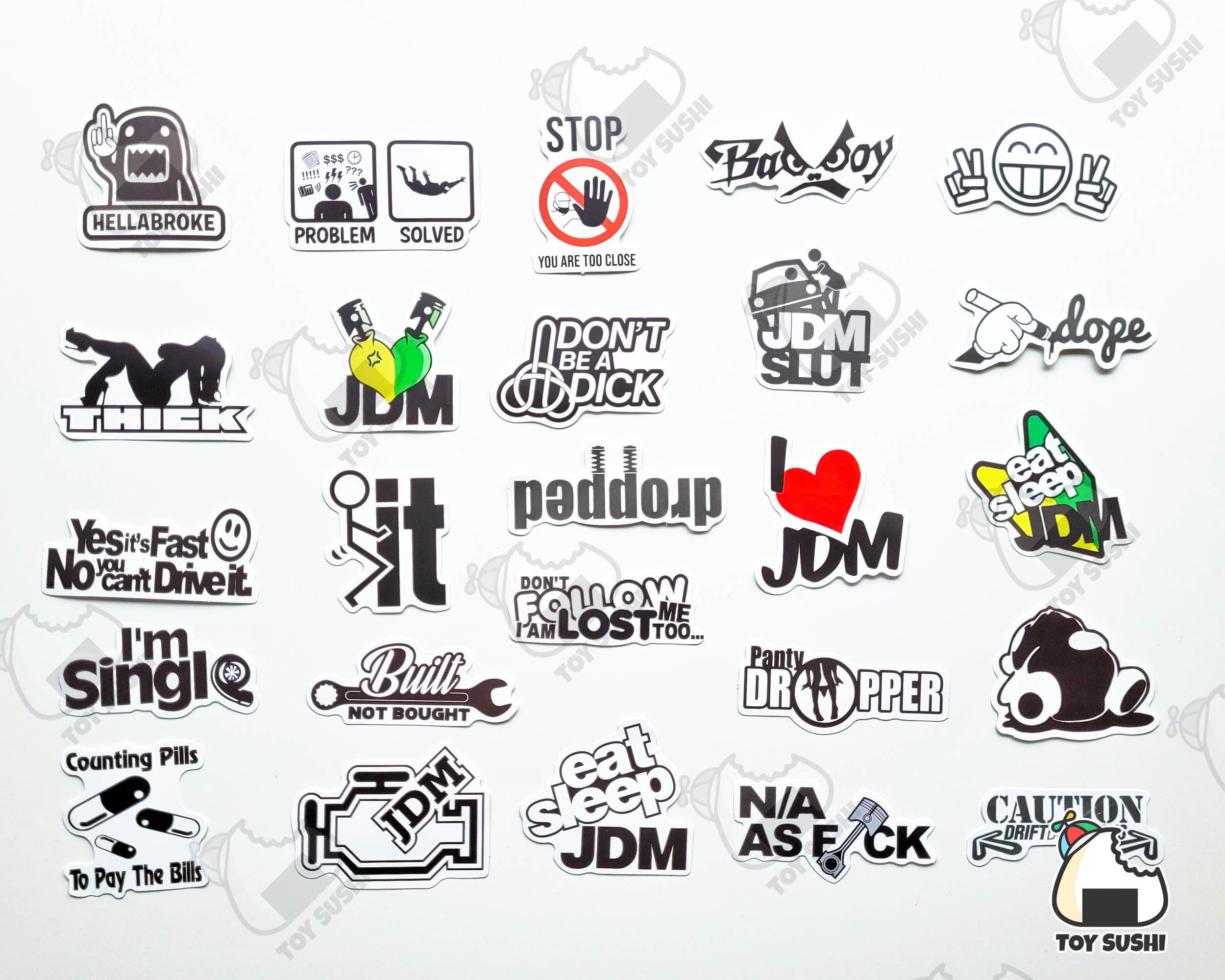 50 Pcs jdm Car Decals Sticker Pack Japanese Imports JDM Car Accessories Honda Toyota Mazda