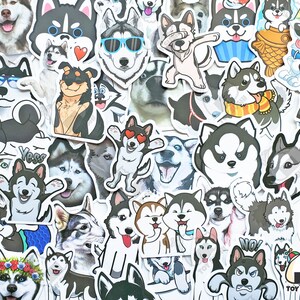 50 pcs &quot;Husky&quot; Dog Sticker Pack | Husky gifts | Husky phone case | Husky art | Puppy | Husky gifts for women | Husky Christmas Gifts