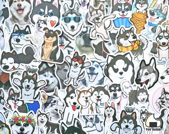 50 pcs "Husky" Dog Sticker Pack | Husky gifts | Husky phone case | Husky art | Puppy | Husky gifts for women | Husky Christmas Gifts