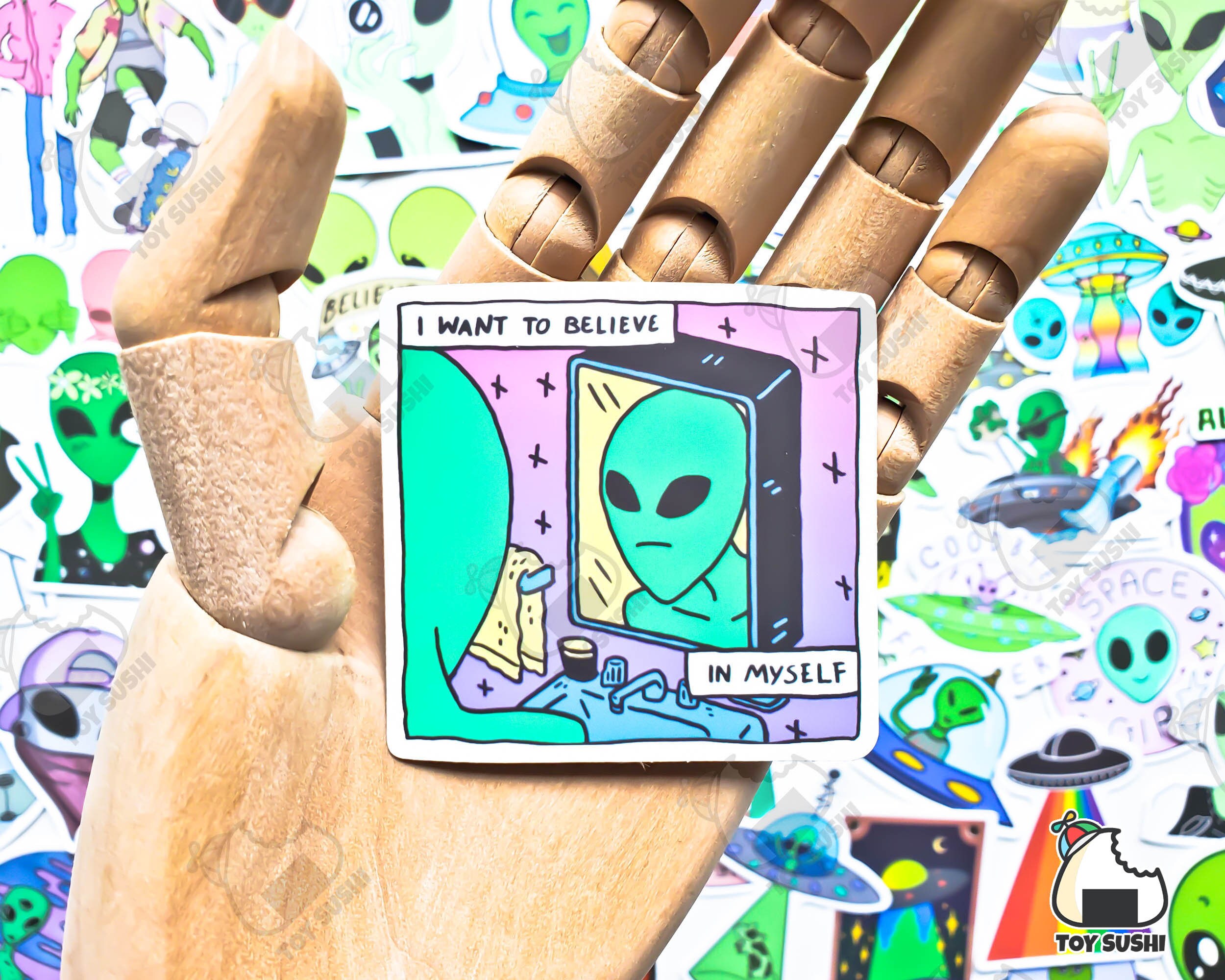 50 Pcs "hippie Alien" Stickers Pack | ET | UFO Stickers | Galaxy ...