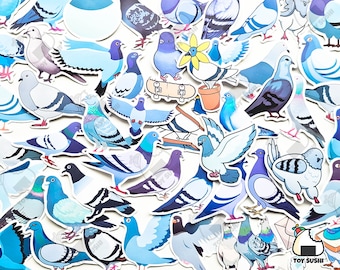 50 pcs "Pigeon" Sticker Pack | Gift for Her | Birds | Dove | Spirit Animal | Bird Nest | Bird House | Lover Peace Gift | Bird Lover Gift