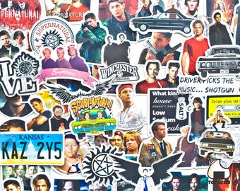 45 pcs &quot;Supernatural&quot; Sticker Pack | Castiel | Supernatural gift | Fandom | Sam | Dean Winchester | Crowley supernatural | TVshow Gifts