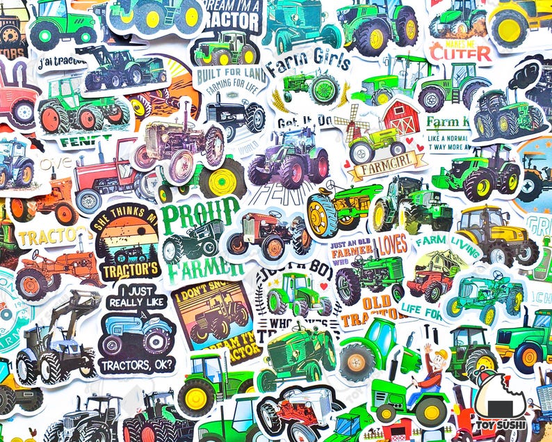 Model Tractor Stickers 60 Pcs