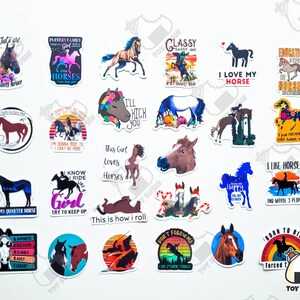 50 pcs "Horse" Sticker Pack | Horse Racing | Horse Wall Decor | Jockey | Stallion | Gift for Horse Lover | Hobby Horse | Equestrian Gifts image 2