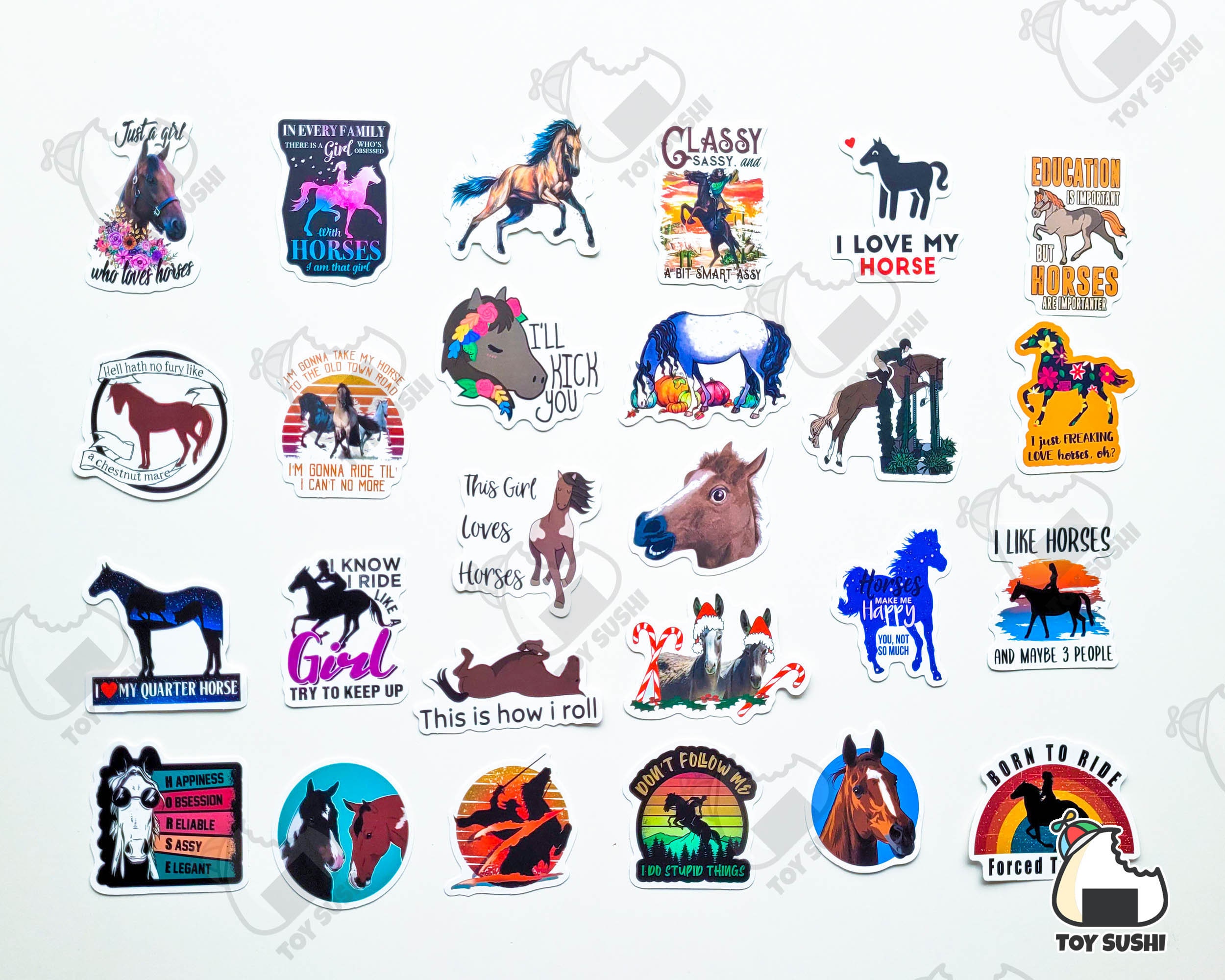 50 Pcs horse Sticker Pack Horse Racing Horse Wall Decor Jockey Stallion
