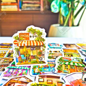 50 Stück "Japanese Shops" Sticker Pack | Japan Shop Schild | Glückskatze | Japanische Möbel | Empfohlene Geschäfte | Japan Antike | Japanische Straße Bild 5