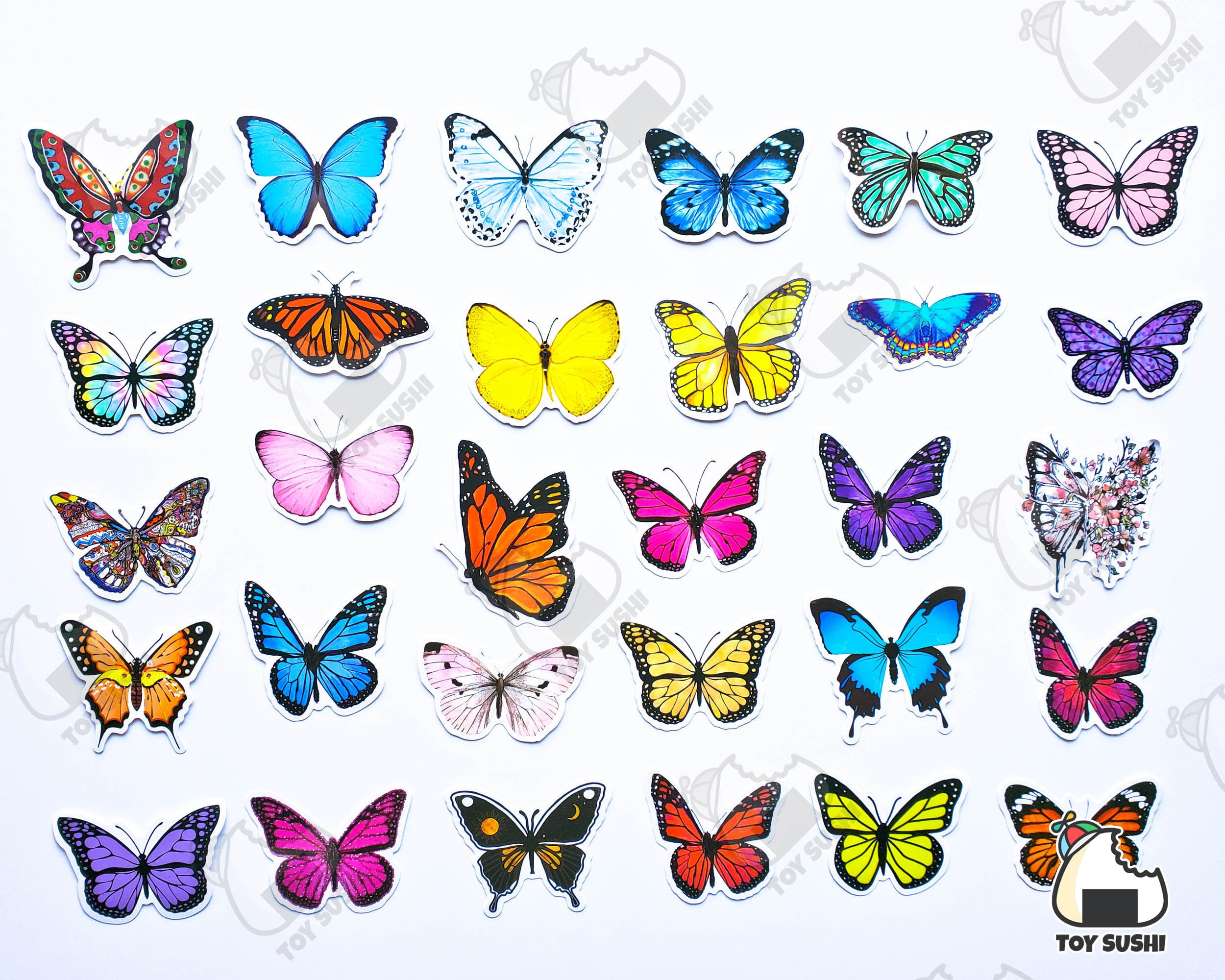 50 Pcs "butterfly" Sticker Pack | Insects | Butterflies | Flowers ...