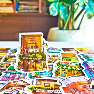 50 Stück "Japanese Shops" Sticker Pack | Japan Shop Schild | Glückskatze | Japanische Möbel | Empfohlene Geschäfte | Japan Antike | Japanische Straße Bild 6