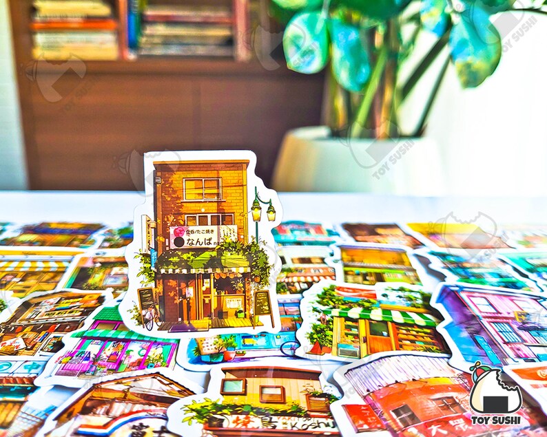 50 Stück "Japanese Shops" Sticker Pack | Japan Shop Schild | Glückskatze | Japanische Möbel | Empfohlene Geschäfte | Japan Antike | Japanische Straße Bild 6