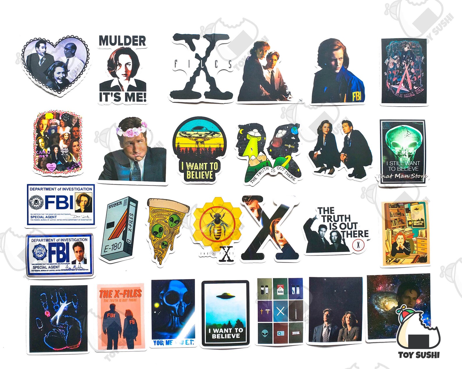 50 Pcs xfiles Sticker Pack Conspiracy Sci Fi Etsy