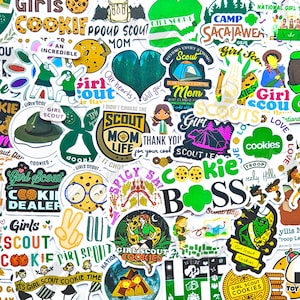 Confezione da 50 adesivi "Girl Scouts" / Brownie / Regali per ragazze adolescenti / Mamma di Girl Scout / Biscotti Scout / Clipart per Girl Boss / Regali per leader di Girl Scout