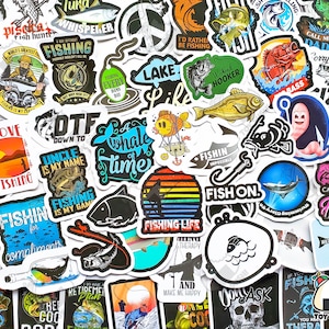 50 pcs "Fishing" Sticker Pack | Fly Fishing Box | Sports gifts | Fish Decal | Fishing gifts for men | Fishing Stickers | Lake | Fathers Day