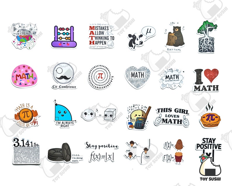 50 Pcs "math Lover" Sticker Pack | Math Teach Gift | Montessori Math ...