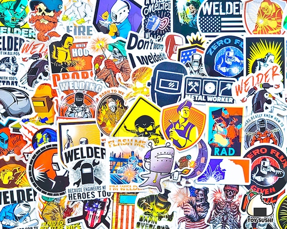 50 pcs "Welder" Sticker Pack | Powerline | Welding | Stripper | Beard Gifts | Mechanic | Gorilla | Essential Worker | Construction Gifts