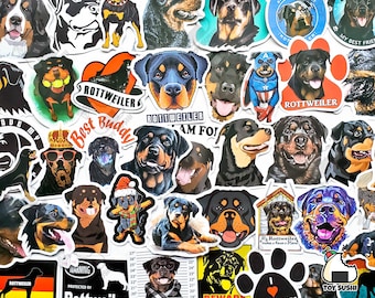 50 pcs "Rottweiler" Sticker Pack | Puppy stickers | Rottweiler phone case | Dog Lover Gift | Dog Decals | Kawaii Stickers | Rottweiler gifts
