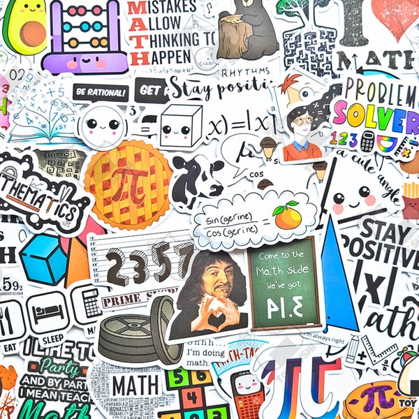 50 pcs "Math Lover" Sticker Pack | Math Teach Gift | Montessori Math | Math Geek | Science Gift | Geometry Homeschool | Math Classroom Decor