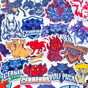 30 Stück "Cerberus" Sticker Pack | dnd | Griechische Mythologie | Hades | Dreiköpfiger Hund | Monstrous Watchdog | Underworld | Feuer höllenhund