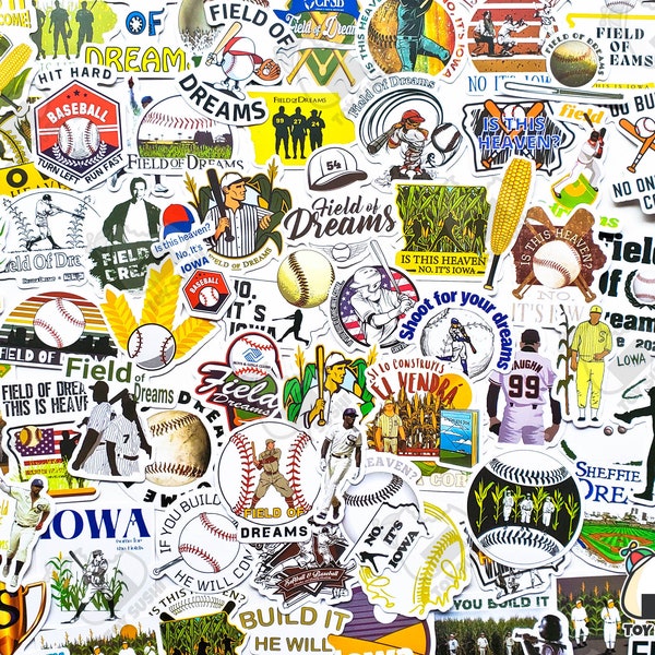 100 pcs "Field of Dreams" Sticker Pack | Is This Heaven Farmer | Iowa | Softball | Field Jacket | Sports | Track and Field | Baseball Jersey