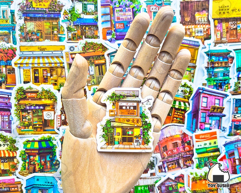 50 Stück "Japanese Shops" Sticker Pack | Japan Shop Schild | Glückskatze | Japanische Möbel | Empfohlene Geschäfte | Japan Antike | Japanische Straße Bild 7