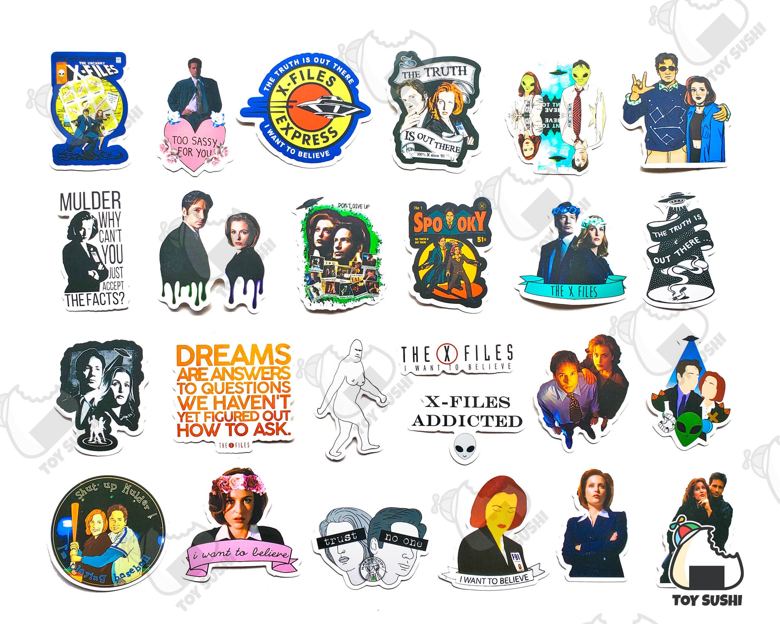 50 Pcs xfiles Sticker Pack Conspiracy Sci Fi Etsy