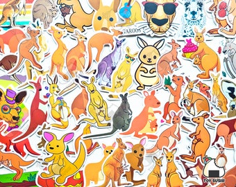 50 pcs "Kangaroo" Sticker Pack | Australia | Aussie | Pregnancy Gift | Baby shower gift | Animal Lover Gift | Wildlife | Kangaroo Stickers