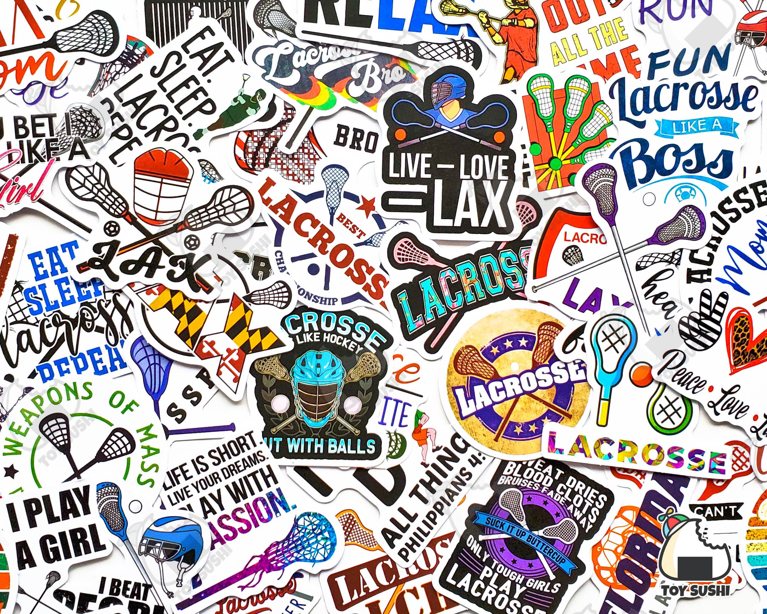 50 pcs "Lacrosse" Sticker Pack | Sports Decals | Gift for Her | Sports Gift | Lacrosse Gifts | Coach Gift | Field Hockey | Lacrosse sticks