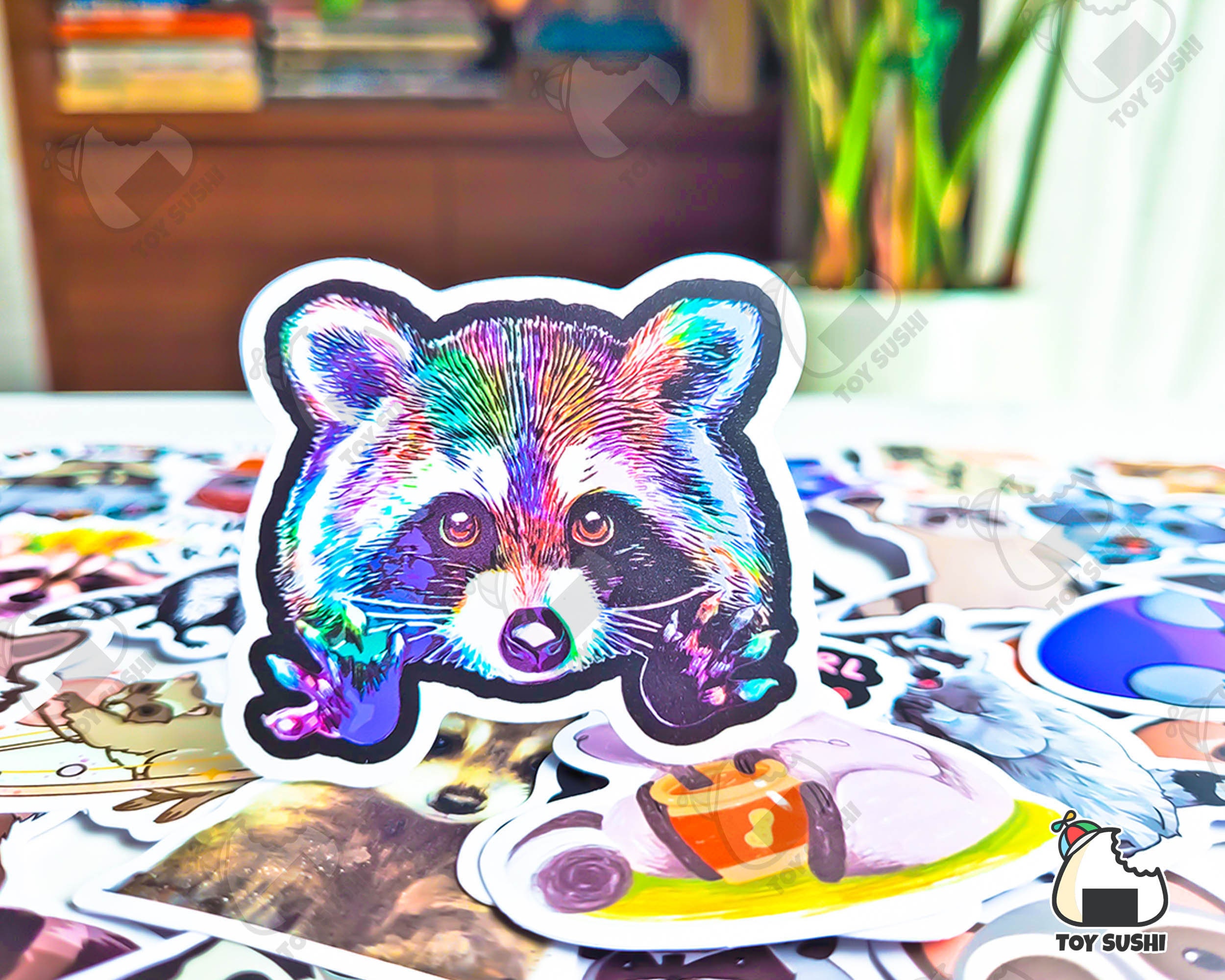 Shoe Rack Raccoon Sticker 50 Pcs