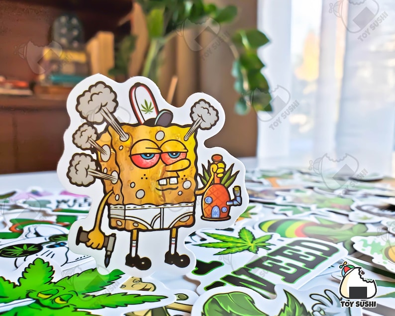 50 Pcs smoking Sticker Pack Weed Leaf Cannabis - Etsy