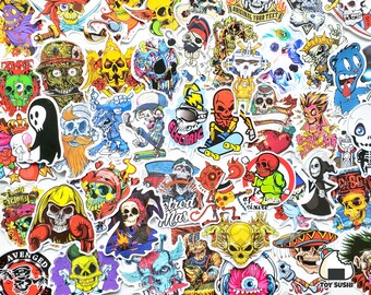 49 pcs &quot;Skeleton & Skull&quot; Sticker Pack | Horror Gifts | Gothic | Spooky Stickers | Creepy Cute | Skeleton Halloween Planner Stickers