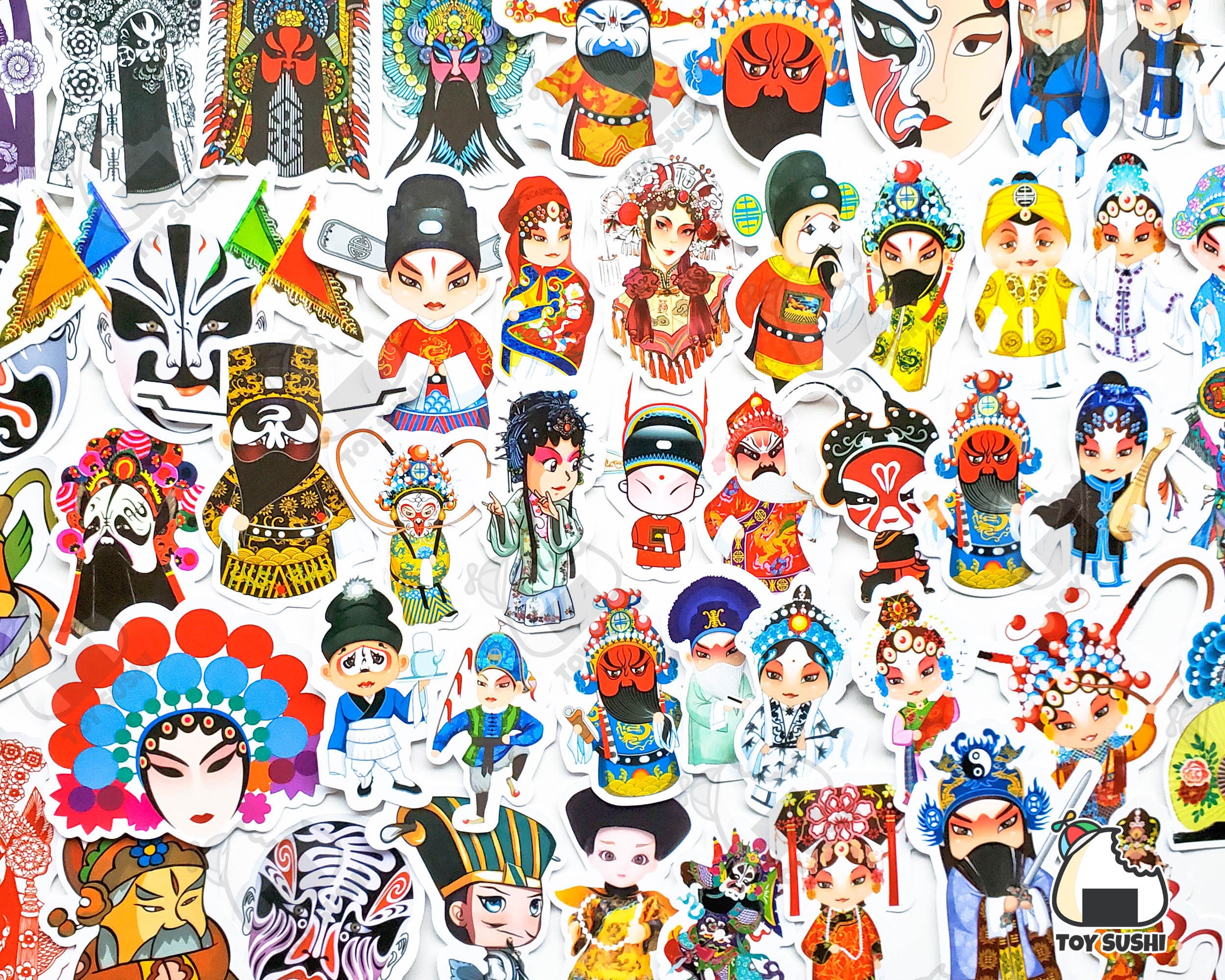 50 pcs "Chinese Opera" Sticker Pack | Chinese Culture | Asian Musical Theatre | Aesthetic stickers | Grandma gift