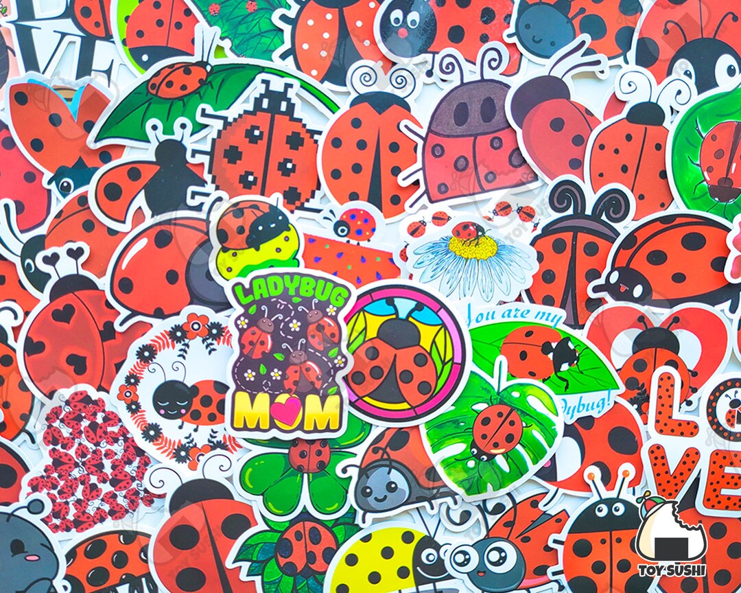 Ladybug Fruit Sticker 50 Pcs