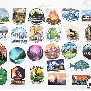 50 Pcs "camping" Theme Stickers Pack | Cute Stickers | Hiking | Outdoor ...