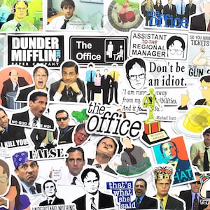 Lot de 50 autocollants « Bureau » | Michael Scott | Dunder Miffin | Dwight Schrute | Fermes Schrute | Prison Mike | Autocollant drôle | Série télévisée de mèmes