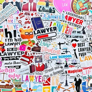 Paquete de 50 pegatinas de "Abogado" / Regalo para abogado / Regalo para estudiante de derecho / Regalo para abogado / Futuro abogado / Facultad de derecho / Estudiante de derecho / Balanza de la justicia