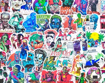 50 pcs &quot;Zombies&quot; Sticker Pack | Apocalypse | Gore | Halloween | Nameless Ghoul | zombies 2 | cod zombies | Beware of Zombie | Horror Sticker