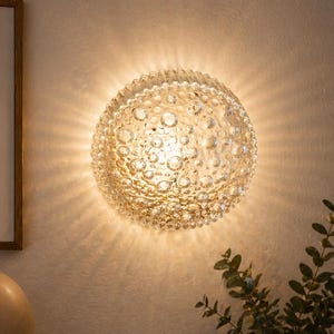 Vintage Bubble Glass Wall Lamp Mid Century Modern Sconce 70s Textured Glass Light Scandinavian Retro Lighting Fixture