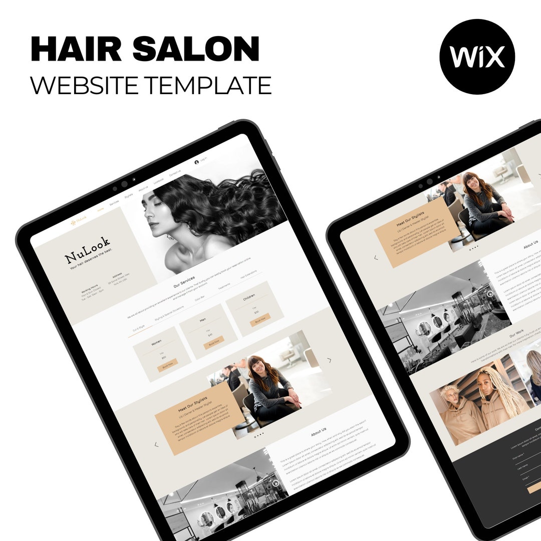 Hair Stylist Wix site Template Build a site With a Wix Etsy