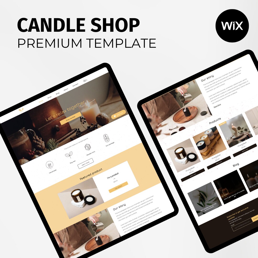 Candle Wix site Template Build a site With Wix Etsy