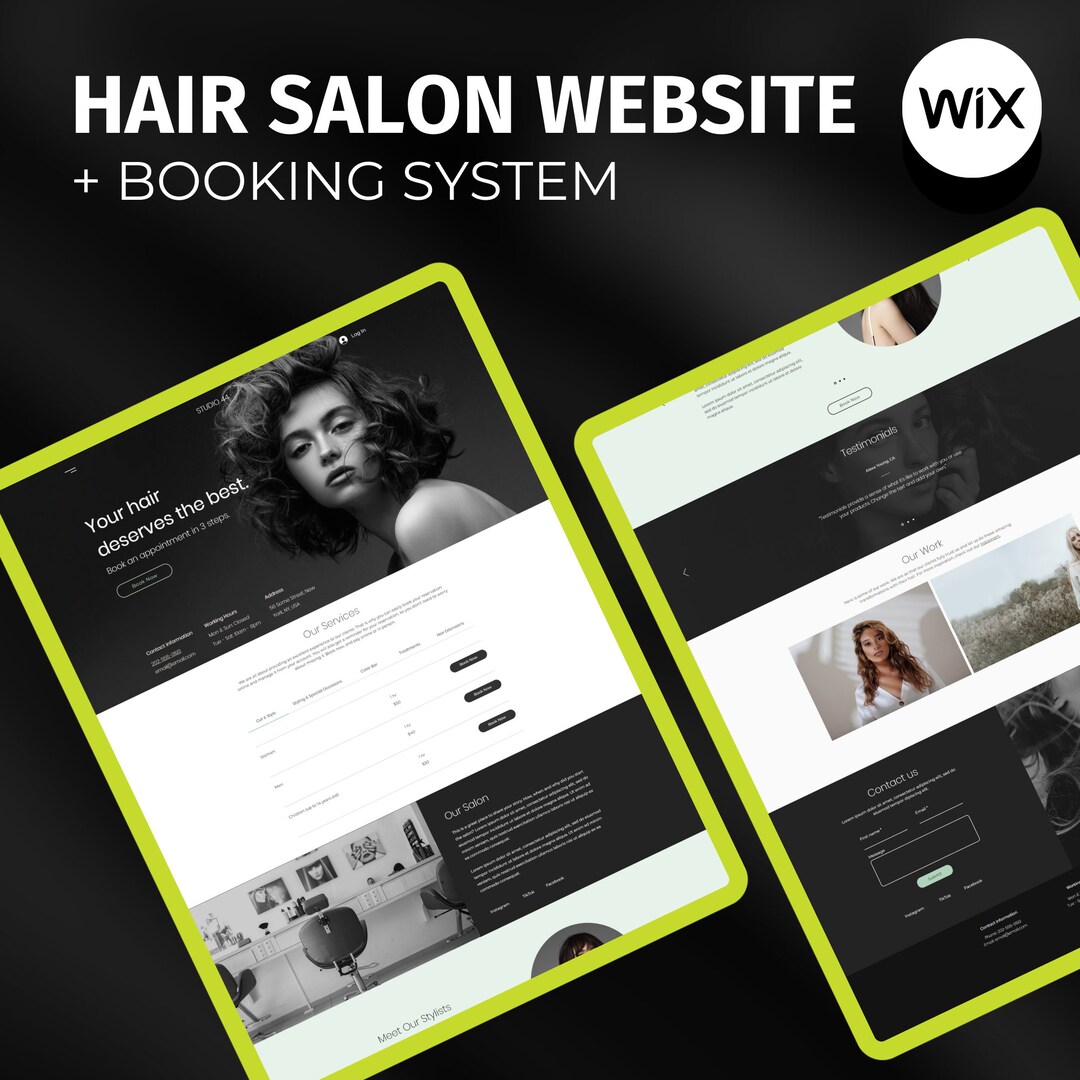 Hair Stylist Wix site Template Build a site With a Wix Etsy