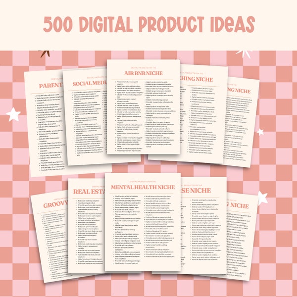 500 Digital Products Ideas To Sell For Passive Income, Etsy Digital Download Best Seller Idea List To Sell For Small Business, Top 10 Niches