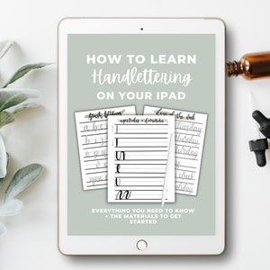 How to Learn Handlettering on Your IPad - Ebook - Digital Download- Handlettering Workbook- Procreate Brushes - Traceable Worksheets