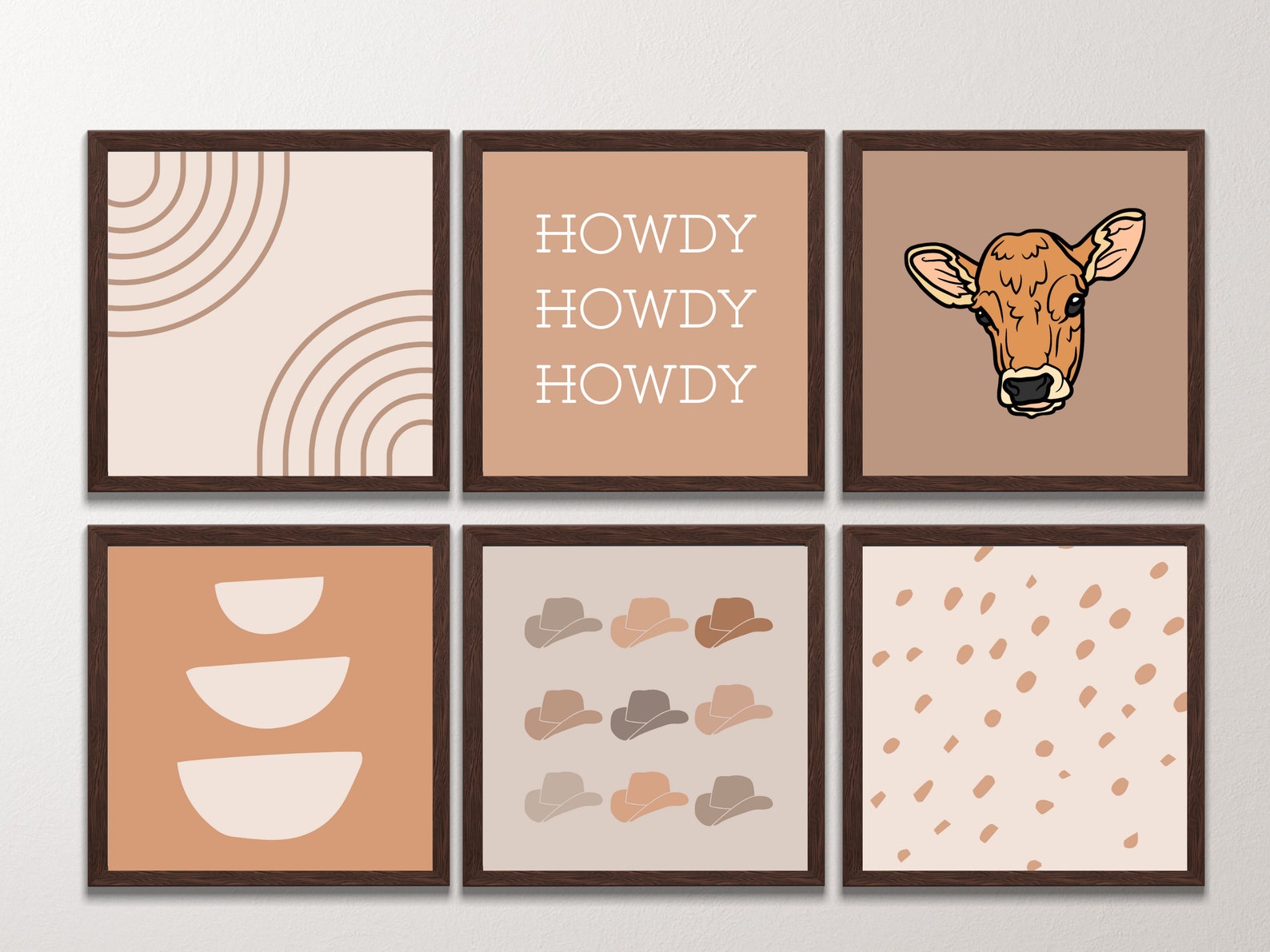 Printable Boho Western Gallery Wall Prints - Western Dorm Decor - Cow ...