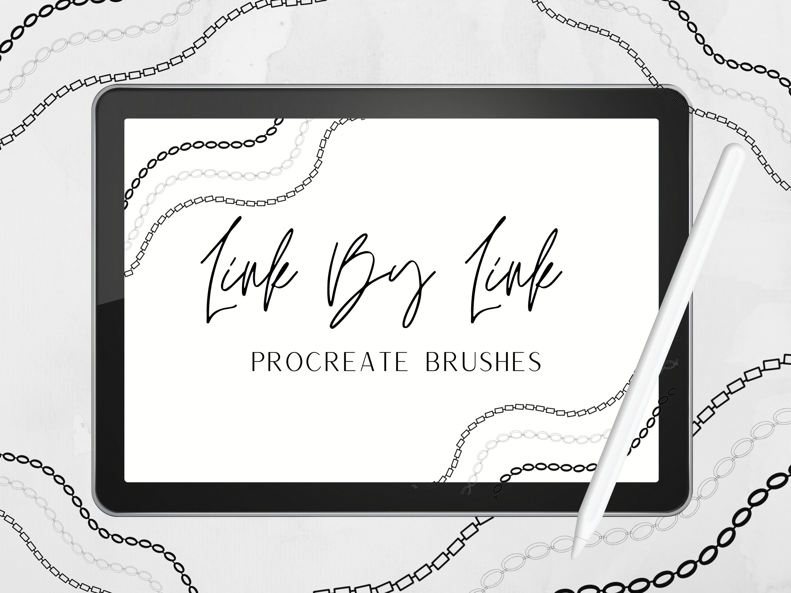 Link by Link Procreate Chain Brushes – Set de sellos y patrones de cadenas para Procreate