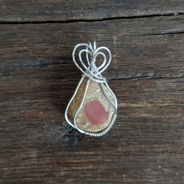 Sterling Silver Puddingstone Pendant