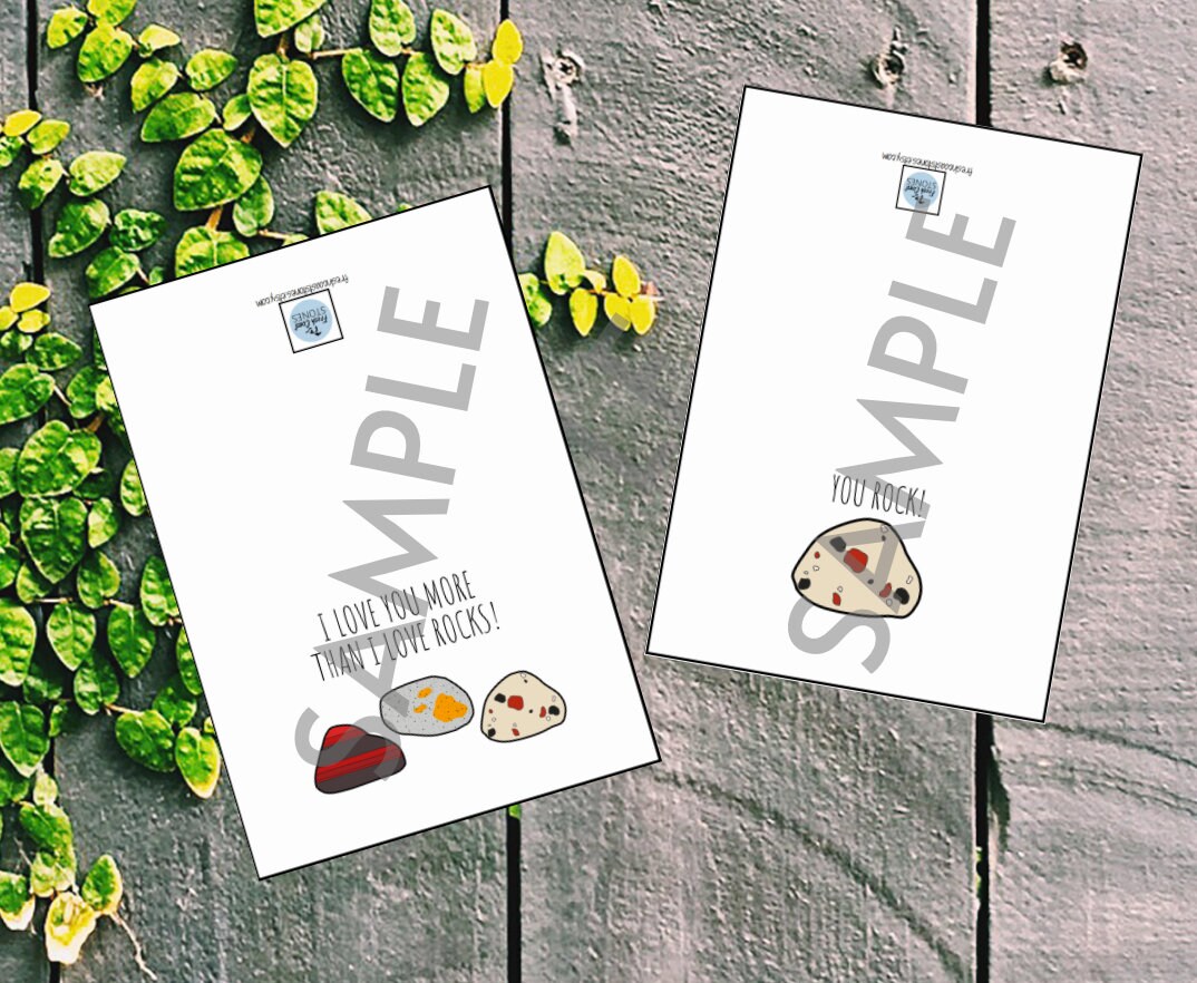 Printable 5x7 Rock Greeting Cards - Etsy