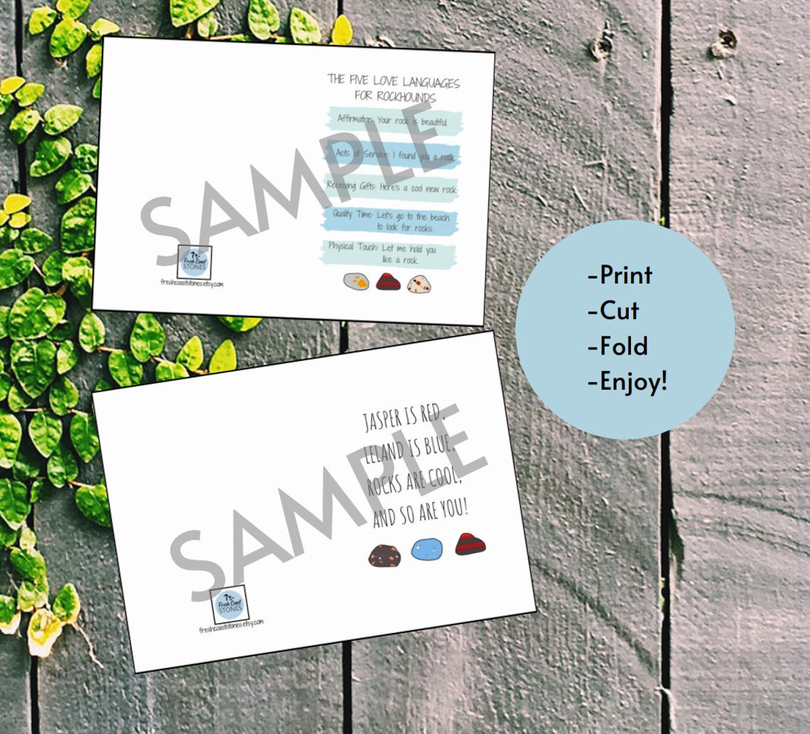 Printable 5x7 Rock Greeting Cards - Etsy