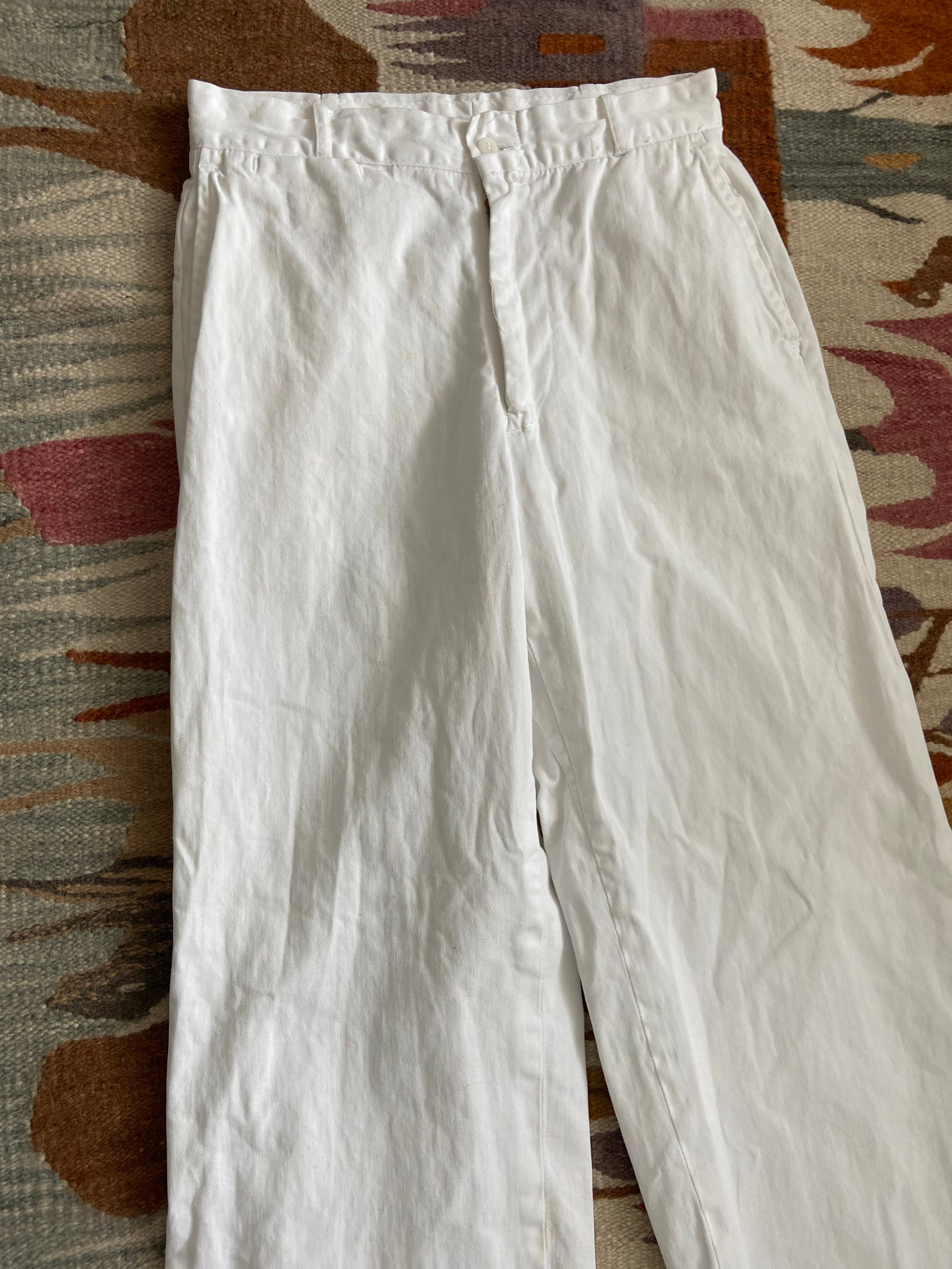 Vintage 1950s US Navy White Sailor Pants Trousers 100% Cotton - Etsy